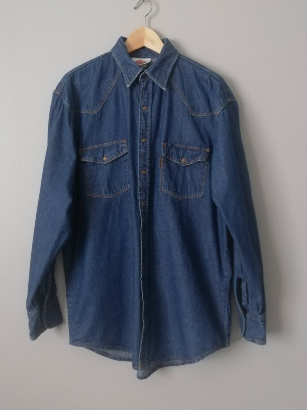 Dickies Denim Work Shirt - Medium Tall / 15.5 - Dark Wash